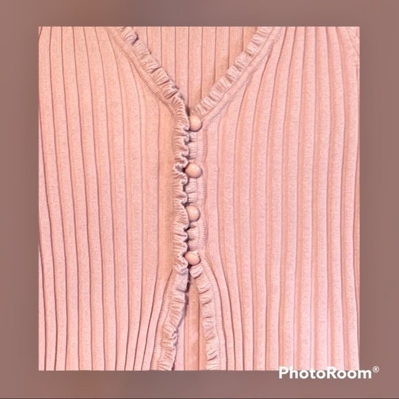 Bradely Michelle mauve mid button sweater size S - Picture 3 of 5